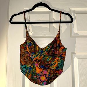 Urban Outfitters Patterned Karissa Bustier Corset Top